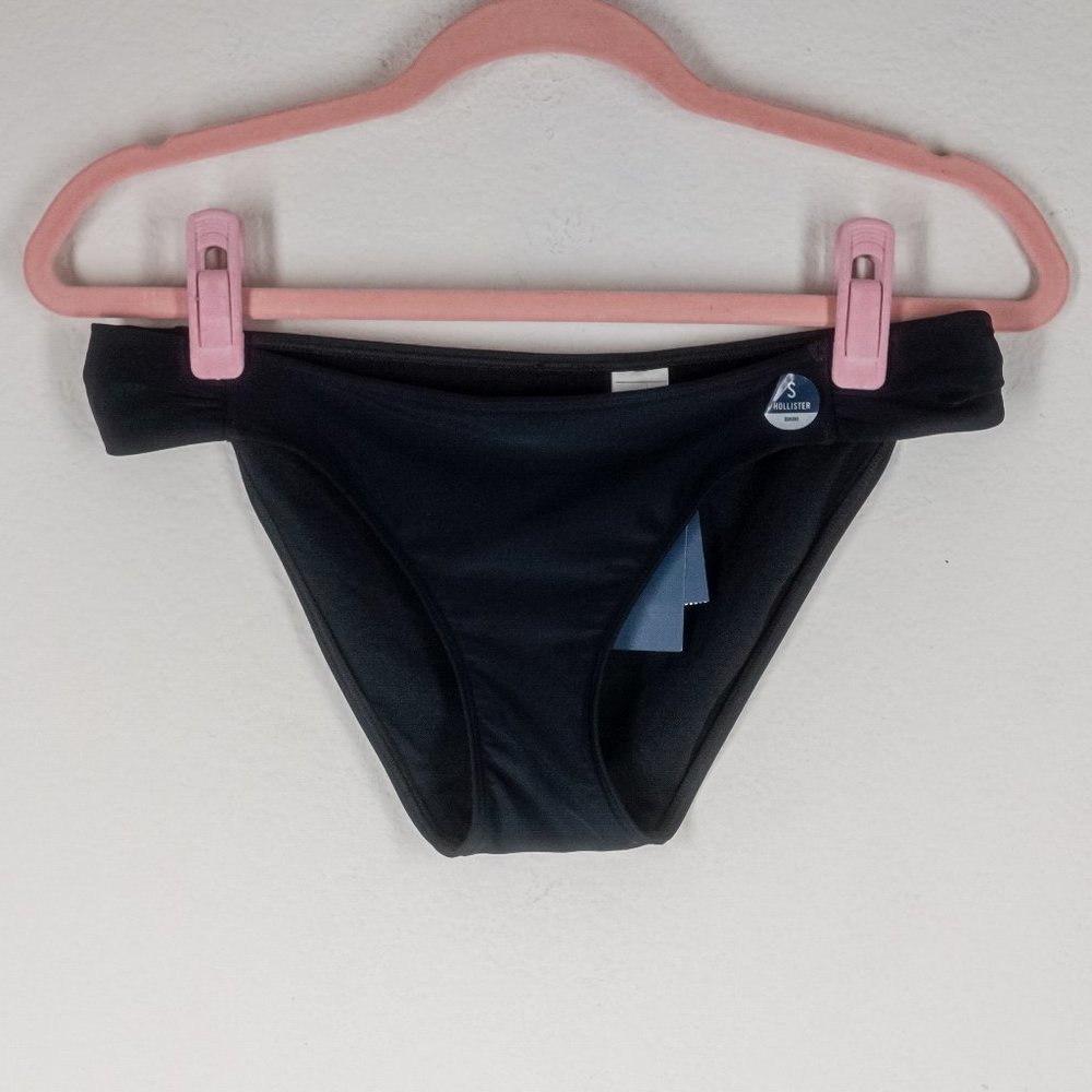NWT HOLLISTER Black Swim Bikini Bottom size S